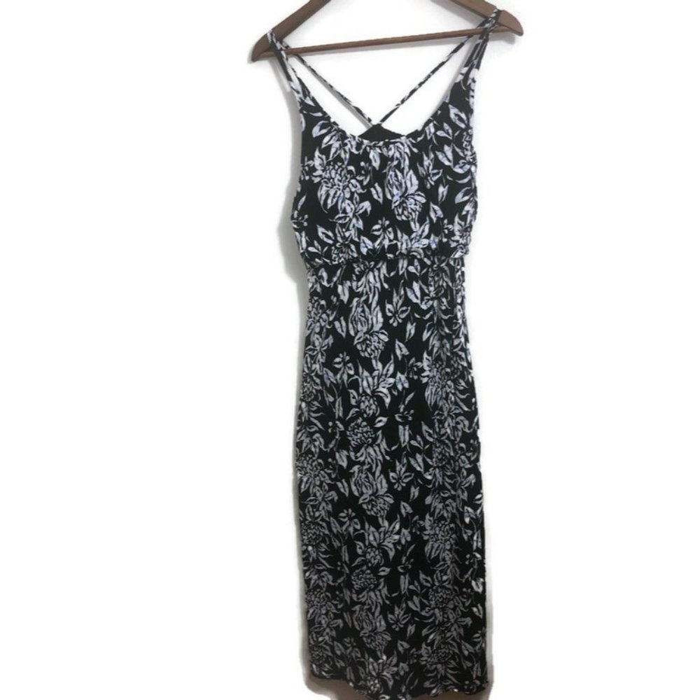 Loft Women's Maxi Dress Black With Flowers size m/p